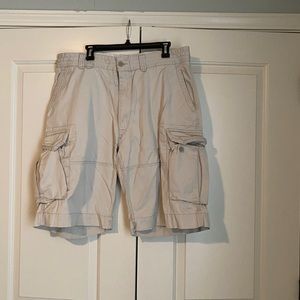 Khaki cargo shorts